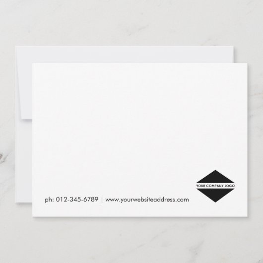 Benutzerdefinierte Logo-Einfache elegante Note-Kar Mitteilungskarte (Vorderseite)