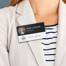 Benutzerdefinierte Logo-Foto-ID Schwarz-weiß Magne