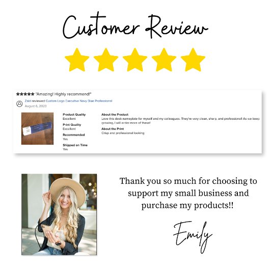 Benutzerdefinierte Logo-Führungskraft Navy Blue Be Namensplakette