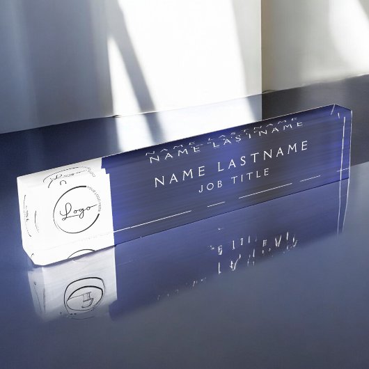 Benutzerdefinierte Logo-Führungskraft Navy Blue Be Namensplakette