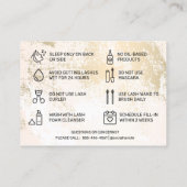 Benutzerdefinierte Logo-Gold-Lashes Aftercare-Kart Visitenkarte (Rückseite)