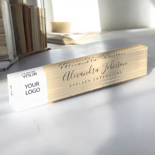 Benutzerdefinierte Logo Gold Lashes Eyelash Erweit Namensplakette
