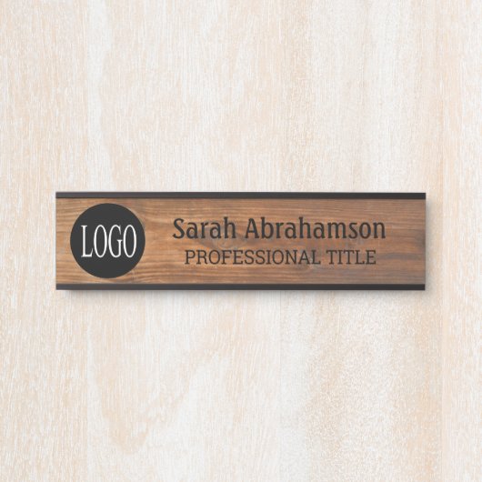Benutzerdefinierte Logo-Imitate Holzkörner-Office- Türschild (Vorderseite )