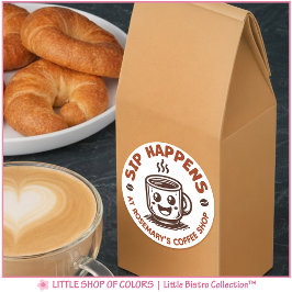 Benutzerdefinierte Logo-Kaffeeshop-Café-Produkteti Runder Aufkleber