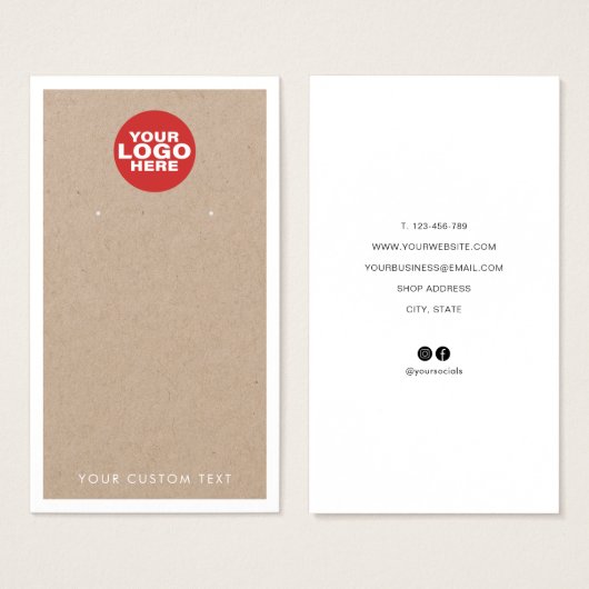 Benutzerdefinierte Logo-Kraft-Ohrring-Schmuck-Disp (Vorne & Hinten)