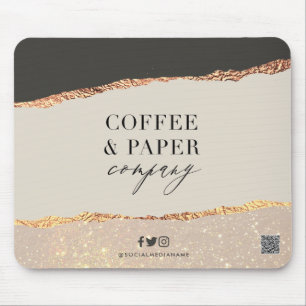 Benutzerdefinierte Logo-Maus Pad Black Creme Gold Mousepad