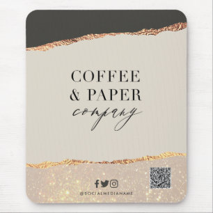 Benutzerdefinierte Logo-Maus Pad Black Creme Gold Mousepad