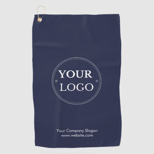 Benutzerdefinierte Logo Navy Blue Business-Marke Golfhandtuch (Vorderseite)