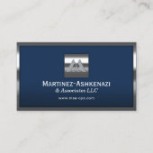 Benutzerdefinierte Logo Navy Blue Moderne Metallra Visitenkarte (Vorderseite)
