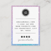 Benutzerdefinierte Logo-Ohrringe für den Glitzer U Visitenkarte (Rückseite)