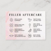 Benutzerdefinierte Logo Pink Gold Filler Aftercare Visitenkarte (Rückseite)