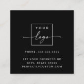 Benutzerdefinierte Logo-Platz-schwarze Terminkarte (Rückseite)