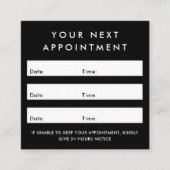 Benutzerdefinierte Logo-Platz-schwarze Terminkarte (Vorderseite)