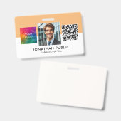 Benutzerdefinierte Logo-QR-Code-Mitarbeiter-Foto-I Ausweis (Vorder- & Rückseite)