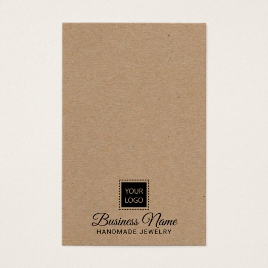 Benutzerdefinierte Logo-Rustikale Kraft-Schmuckkol (Vorderseite)