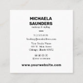 Benutzerdefinierte Logo-Sauberkeit und einfach Quadratische Visitenkarte (Rückseite)