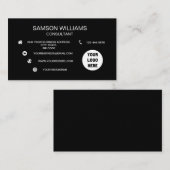 Benutzerdefinierte Logo Schwarze Minimalistische S Visitenkarte (Vorne/Hinten)