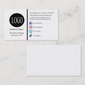 Benutzerdefinierte Logo-Social-Media-Icons Minimal Visitenkarte (Vorne/Hinten)
