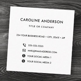 Benutzerdefinierte Logo-soziale Medien-Icons Verne Quadratische Visitenkarte