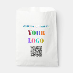 Benutzerdefinierte Logo-Text- und QR-Code-Geschenk Geschenktütchen