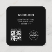 Benutzerdefinierte Logo- und QR-Code-Geschäftskart Quadratische Visitenkarte (Vorderseite)