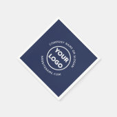 Benutzerdefinierte Logo- und Text-Navy-Blue-Busine Serviette (Ecke)