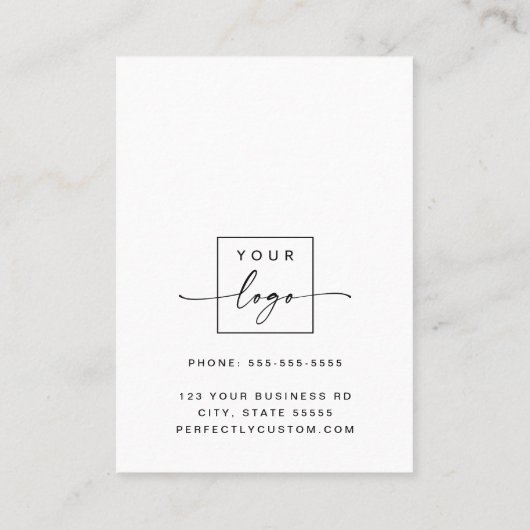 Benutzerdefinierte Logo-vertikale weiße Terminkart Terminkarte (Rückseite)