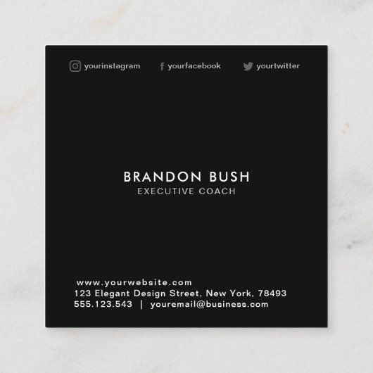 Benutzerdefinierte Logo-Visitenkarten für soziale Quadratische Visitenkarte (Rückseite)