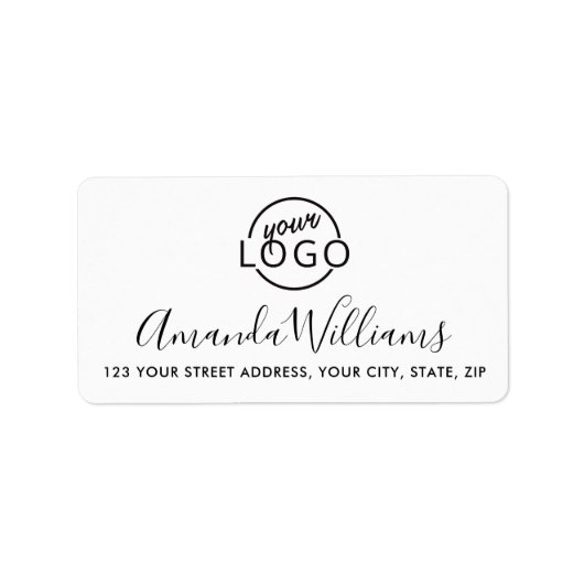 Benutzerdefinierte Logo-Vorlage weibliche Rücksend Adressaufkleber (Vorne)