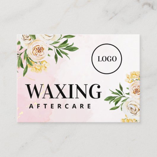 Benutzerdefinierte Logo-Waxing-Aftercare-Karte Visitenkarte (Vorderseite)