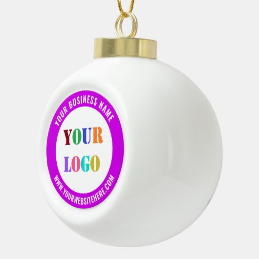Benutzerdefinierte Logo-Website Farben Weihnachtsd Keramik Kugel-Ornament (Rechts)