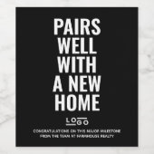 Benutzerdefinierte Logopaare mit einer neuen Zuhau Weinetikett (Einzelnes Label)