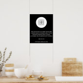 Benutzerdefinierte Logotext-Branding Minimal Black Poster (Küche)