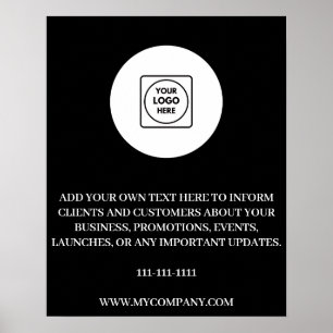 Benutzerdefinierte Logotext-Branding Minimal Black Poster