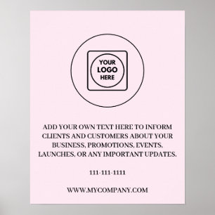 Benutzerdefinierte Logotext-Marken-Blush-Pink-Ästh Poster