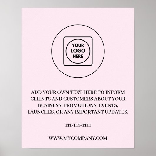 Benutzerdefinierte Logotext-Marken-Blush-Pink-Ästh Poster (Vorne)