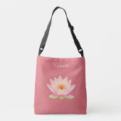 Benutzerdefinierte Lotus-Blume auf rosa Namaste Cr Tragetaschen Mit Langen Trägern (Rückseite)