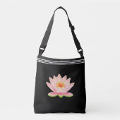 Benutzerdefinierte Lotus-Blume in Schwarz Tragetaschen Mit Langen Trägern (Vorderseite)