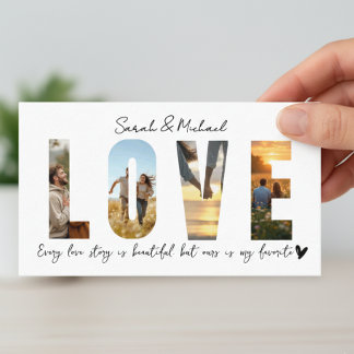 Benutzerdefinierte LOVE-Fotocollage-Karte für Paar Visitenkarte