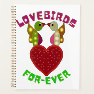 Benutzerdefinierte Lovebirds Herzgeschenk Klassisc Planer