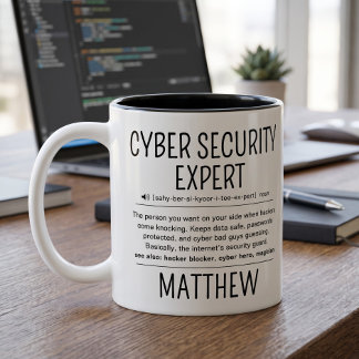 Benutzerdefinierte lustige Cyber-Sicherheitsexpert Zweifarbige Tasse