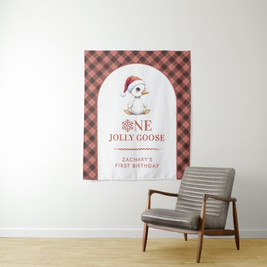 Benutzerdefinierte lustige Gans Dezember Erster Ge Wandteppich (Beispiel)