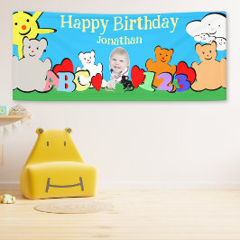 Benutzerdefinierte lustige niedliche Tiere Geburts Banner