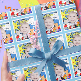 Benutzerdefinierte lustige niedliche Tiere Geburts Geschenkpapier