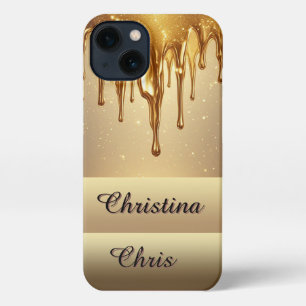 Benutzerdefinierte Luxus Glitter Gold Elegante Äst iPhone 13 Hülle