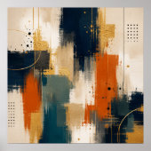 Benutzerdefinierte Luxus-Gold-Navy-Abstrakte Moder Poster (Vorne)
