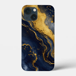 Benutzerdefinierte Luxus-Navy-Gold-Abstrakt-Marmor Case-Mate iPhone Hülle