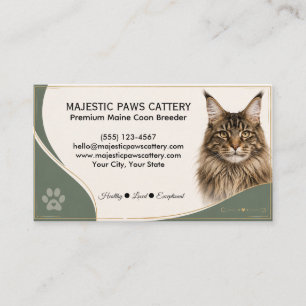 Benutzerdefinierte Maine Coon Katzenzucht Katzen Visitenkarte