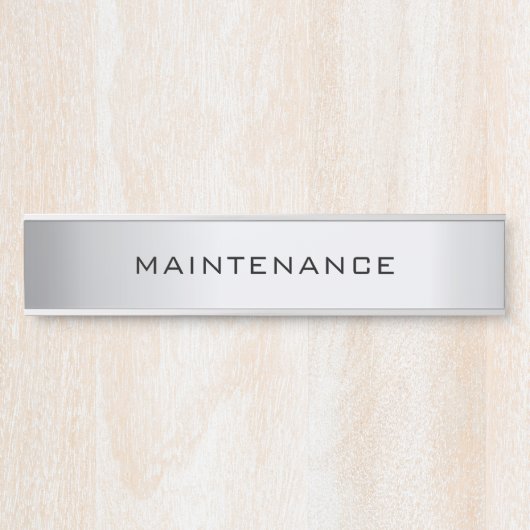 Benutzerdefinierte Maintenance-Text-Elegante Silve Türschild (Vorderseite )