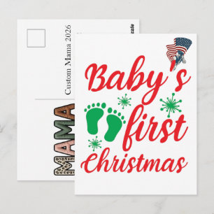 Benutzerdefinierte Mama 2026 Falsche Babyfüße Ande Postkarte